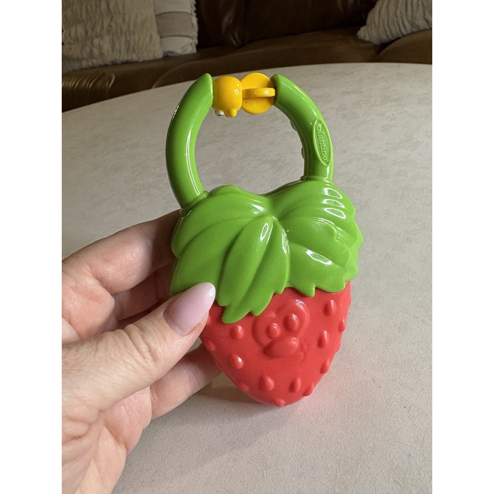 Infantino Strawberry Baby Vibrating Massage Teether Toy Red Green Yellow Ladybug